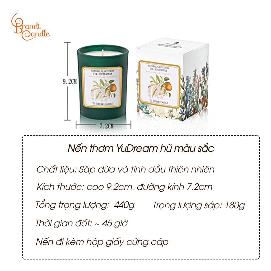 Nến thơm không khói yu dream candle hũ sắc màu