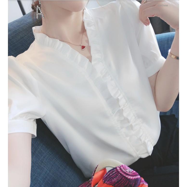 Áo sơ mi nữ tay ngắn Xuu Design áo kiểu thời trang chất vải đẹp mặc mát