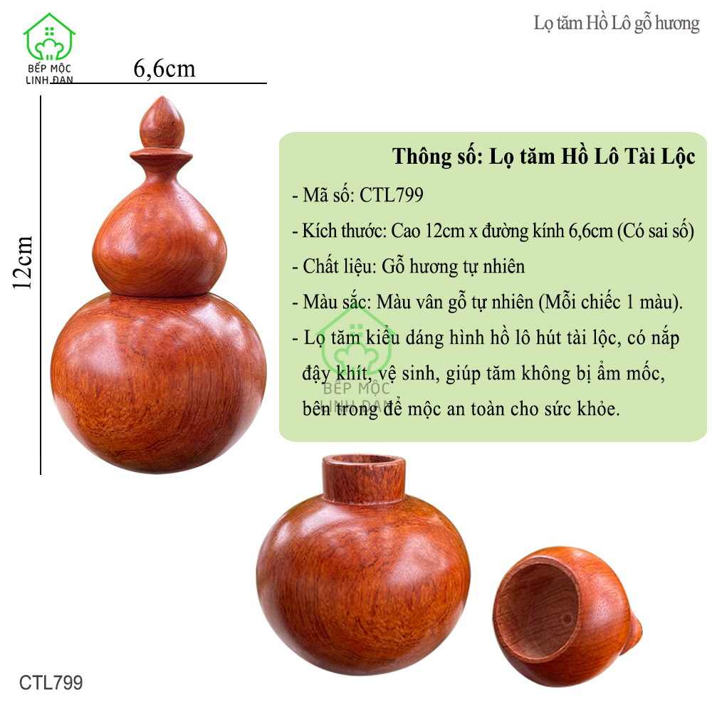 Lọ Đựng Tăm Gỗ Hương Hình Hồ Lô Tài Lộc - Tinh Tế Sang Trọng Trang trí bàn ăn - CTL799