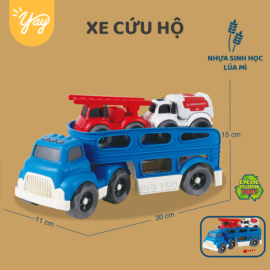 Mô Hình Xe Cứu Hộ Nhựa Lúa Mì Sinh Học - Gengfeng