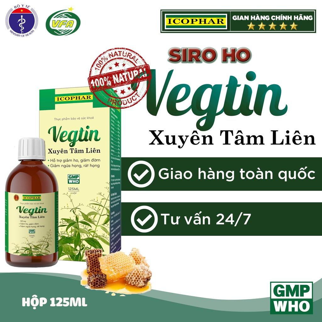 SIRO HO VEGTIN XUYÊN TÂM LIÊN - Giảm ho khan, ho có đờm, giảm ngứa, đau rát họng - Hiệu quả, An toàn cho bé
