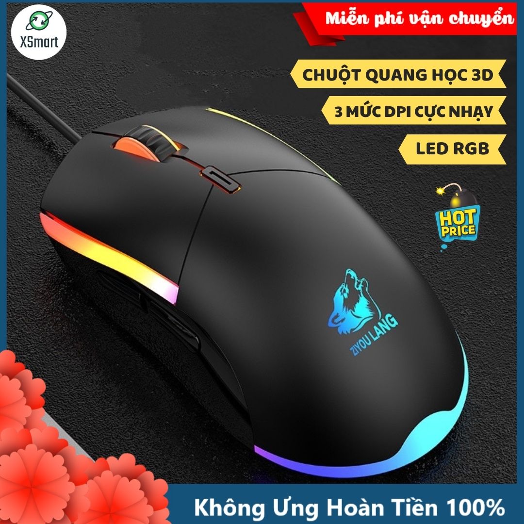 Combo bàn phím cơ gaming XSmart và chuột máy tính chơi game T907+V7 LED đổi màu RGB - Hàng Chính Hãng