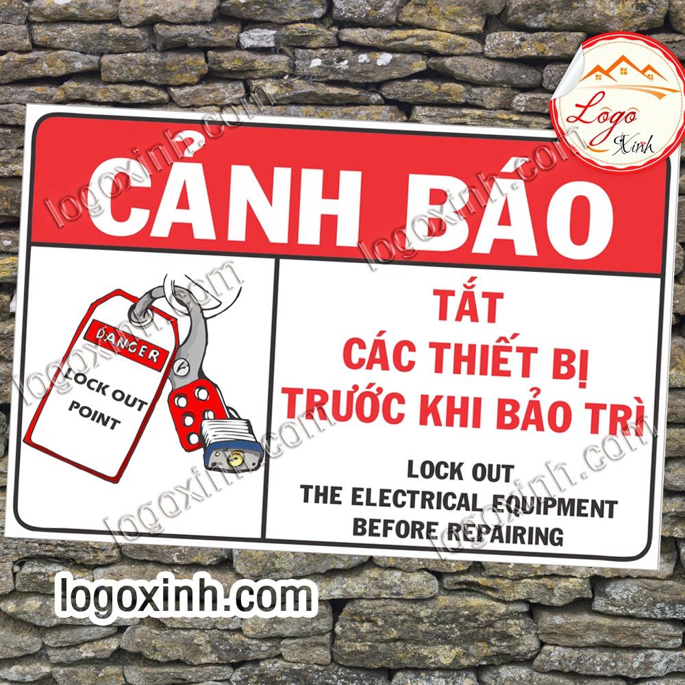 LOGO TEM STICKER BIỂN BÁO TẮT THIẾT BỊ TRƯỚC KHI BẢO TRÌ - LOCKOUT TAG