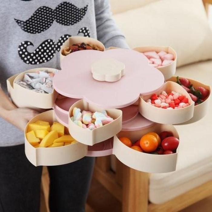 Khay mứt xoay 2 tầng-Khay mứt bánh kẹo Tết - GDHN Loại Tốt