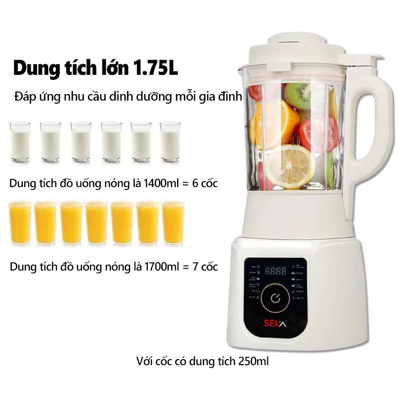 Máy Làm Sữa Hạt Đa Năng Seka E300 12 Chế Độ Xay Nấu - Hàng Chính Hãng
