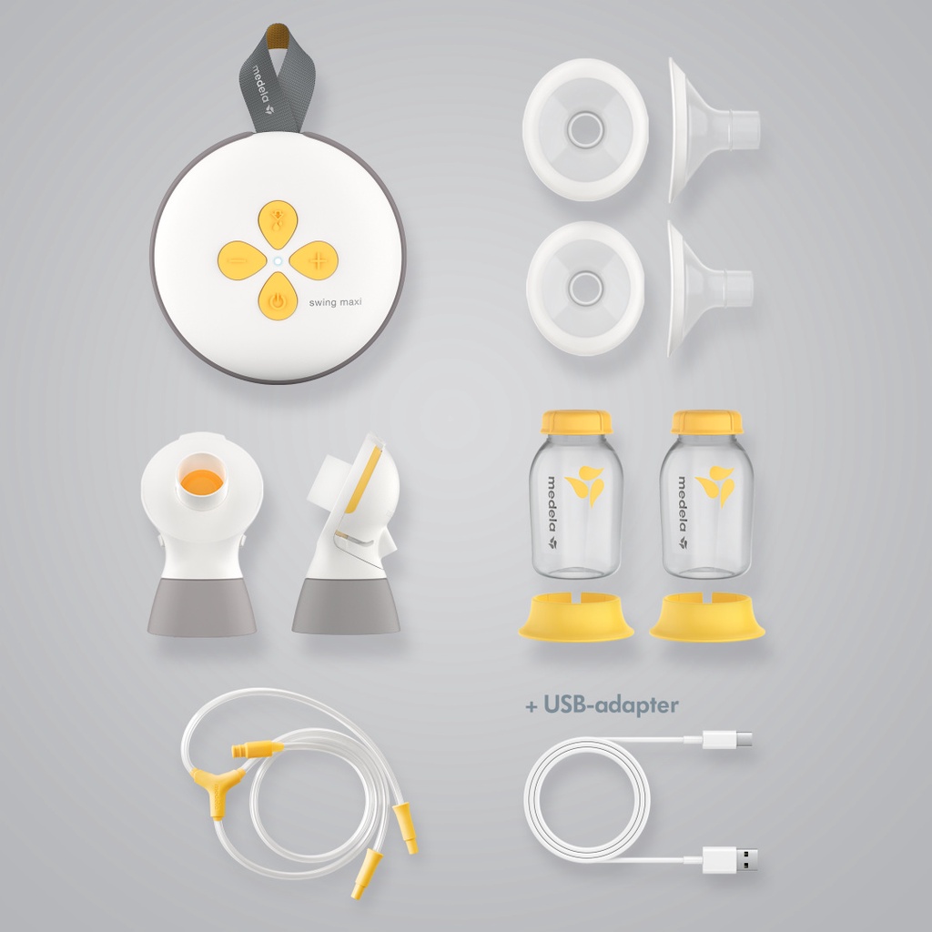 Máy hút sữa Medela Swing Maxi Plus 2.0 | Máy hút điện đôi - Có pin sạc tích điện, phễu Flex vành silicone, công nghệ 2 Phase Expression, Không cần cắm điện khi sử dụng, tiện lợi khi di chuyển