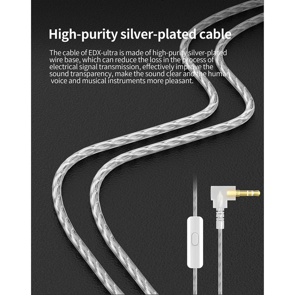 Tai nghe nhét tai KZ EDX Ultra âm thanh bass hifi chống ồn tích hợp/ không có micro tiện lợi