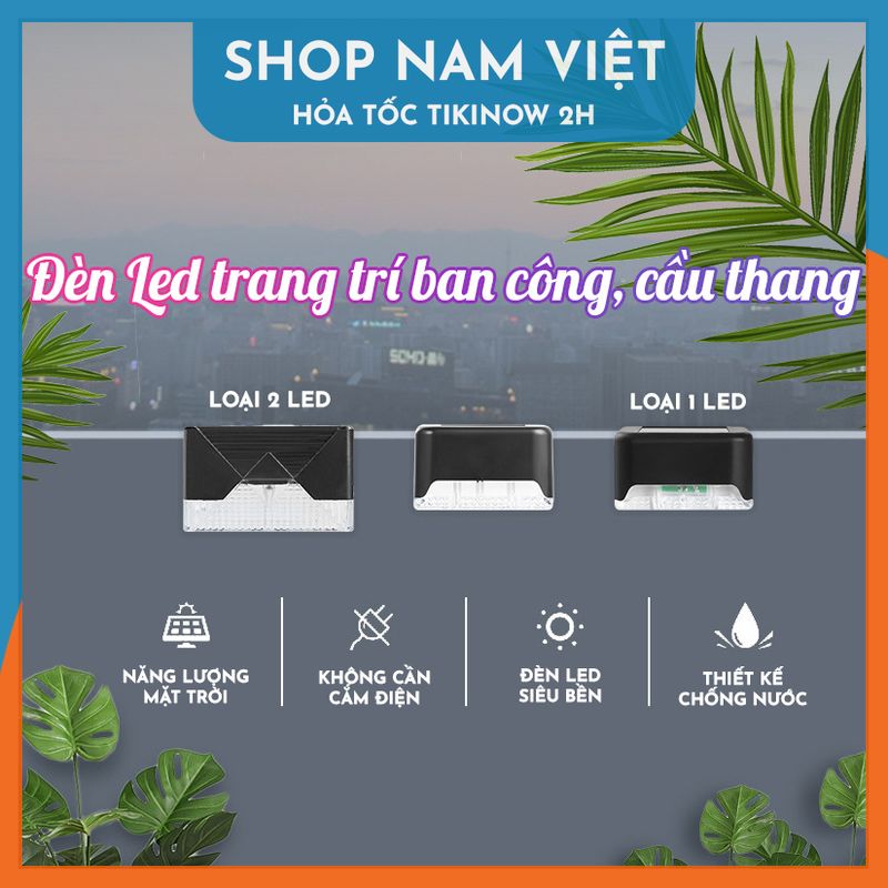 Đèn Led Năng Lượng Mặt Trời Dán Bậc Thang, Hàng Rào Trang Trí Ngoài Trời - Chính Hãng NAVIVU