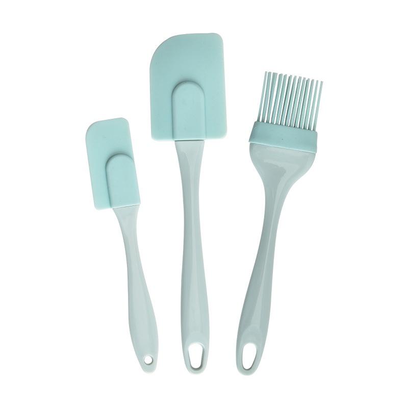 Bộ 3 Dụng Cụ Silicon Làm Bánh Gồm Cọ (Chổi) Quét Phết Bơ Dầu, Gia Vị - Phới Spatula Trộn Bột, Vét Bột, Đánh Trứng