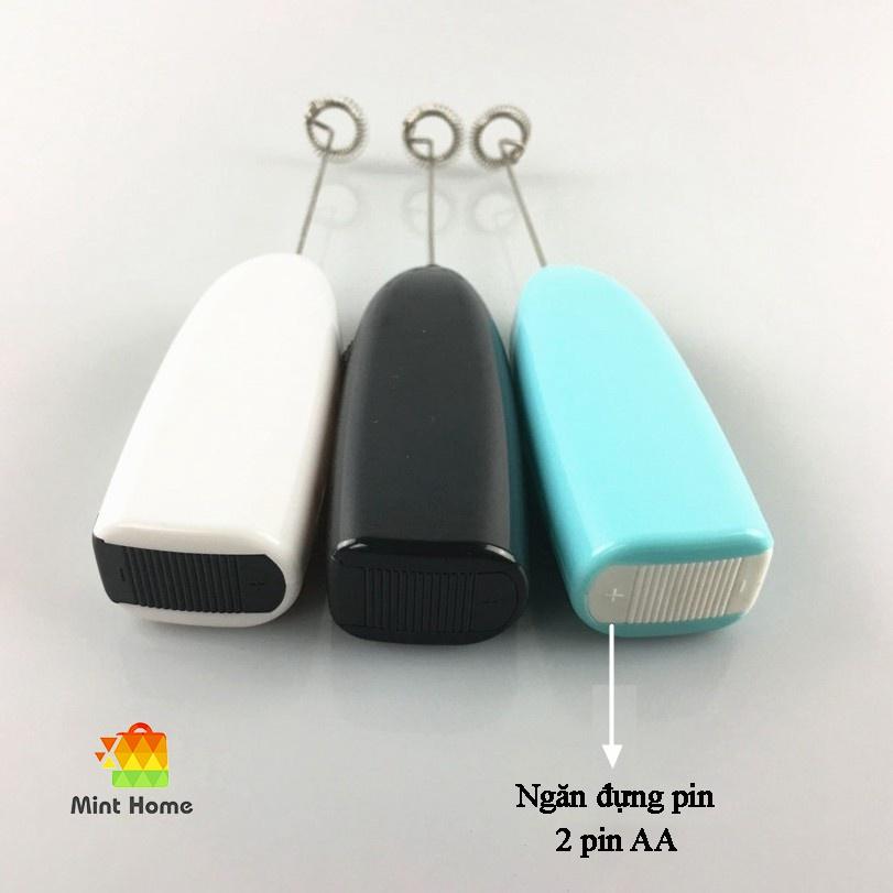 Máy tạo bọt cà phê cầm tay mini pha chế tiện lợi - cây đánh trứng, đánh kem, cafe, trà sữa tự pha di động sử dụng pin 2A