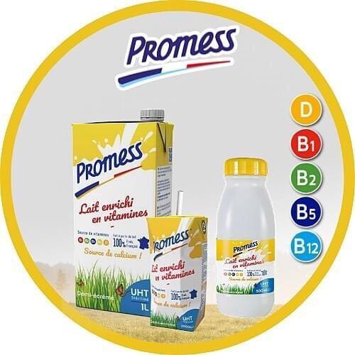 Thùng 6 Hộp Sữa Tươi Vitamin Ít Béo Promess 1L - Nhập Khẩu Pháp