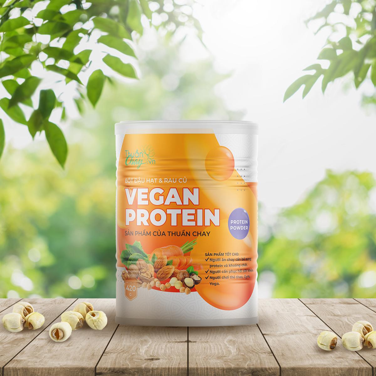 VEGAN PROTEIN - BỘT NGŨ CỐC ĐẬU HẠT RAU CỦ (KHÔNG ĐẬU NÀNH) (420g)