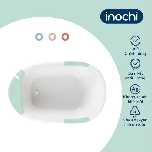 Thau tắm trẻ em Inochi- Notoro Plus Thân Trắng ngọc + Tay nắm/tựa tắm Hồng nhạt/Xanh nhạt/Xanh bạc hà