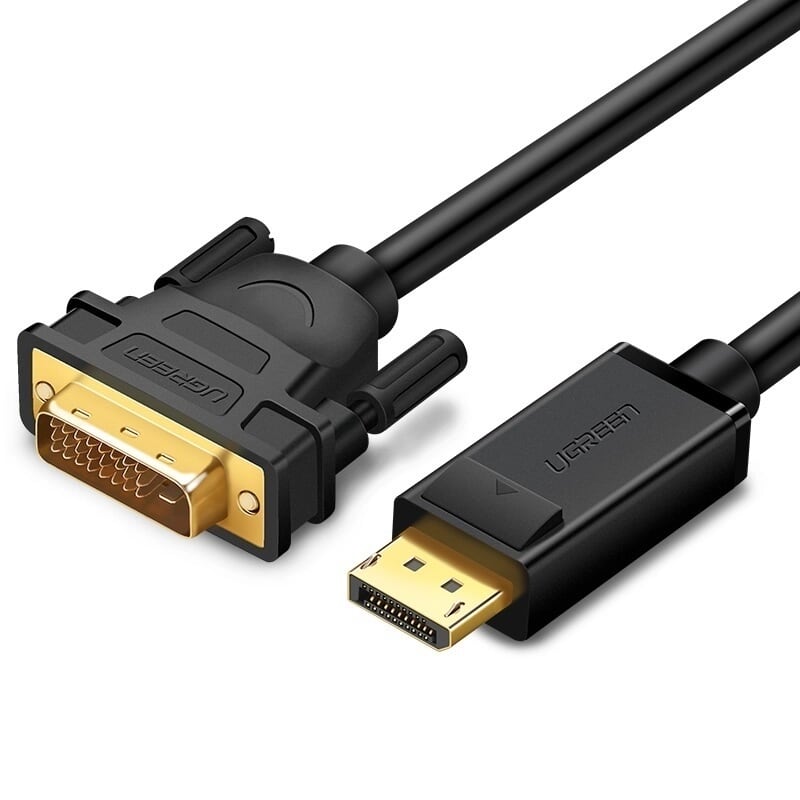 Cáp chuyển đổi DP sang DVI 24+1 Hỗ trợ độ phân giải 1920x1200 Ugreen 103VD10242DP 1M màu Đen hàng chính hãng