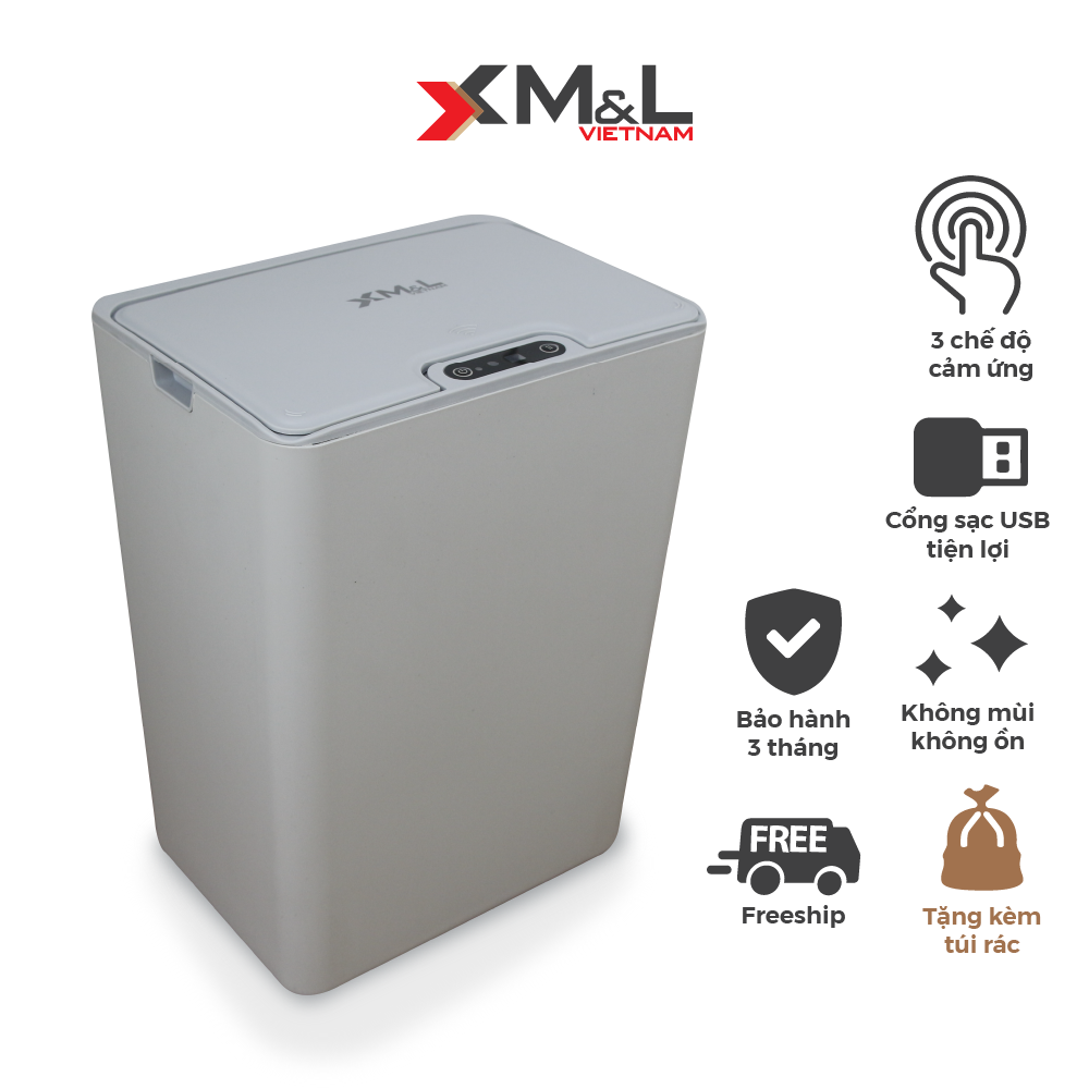 Thùng rác thông minh cảm ứng tự động M&L-FH-2 phong cách Hàn Quốc