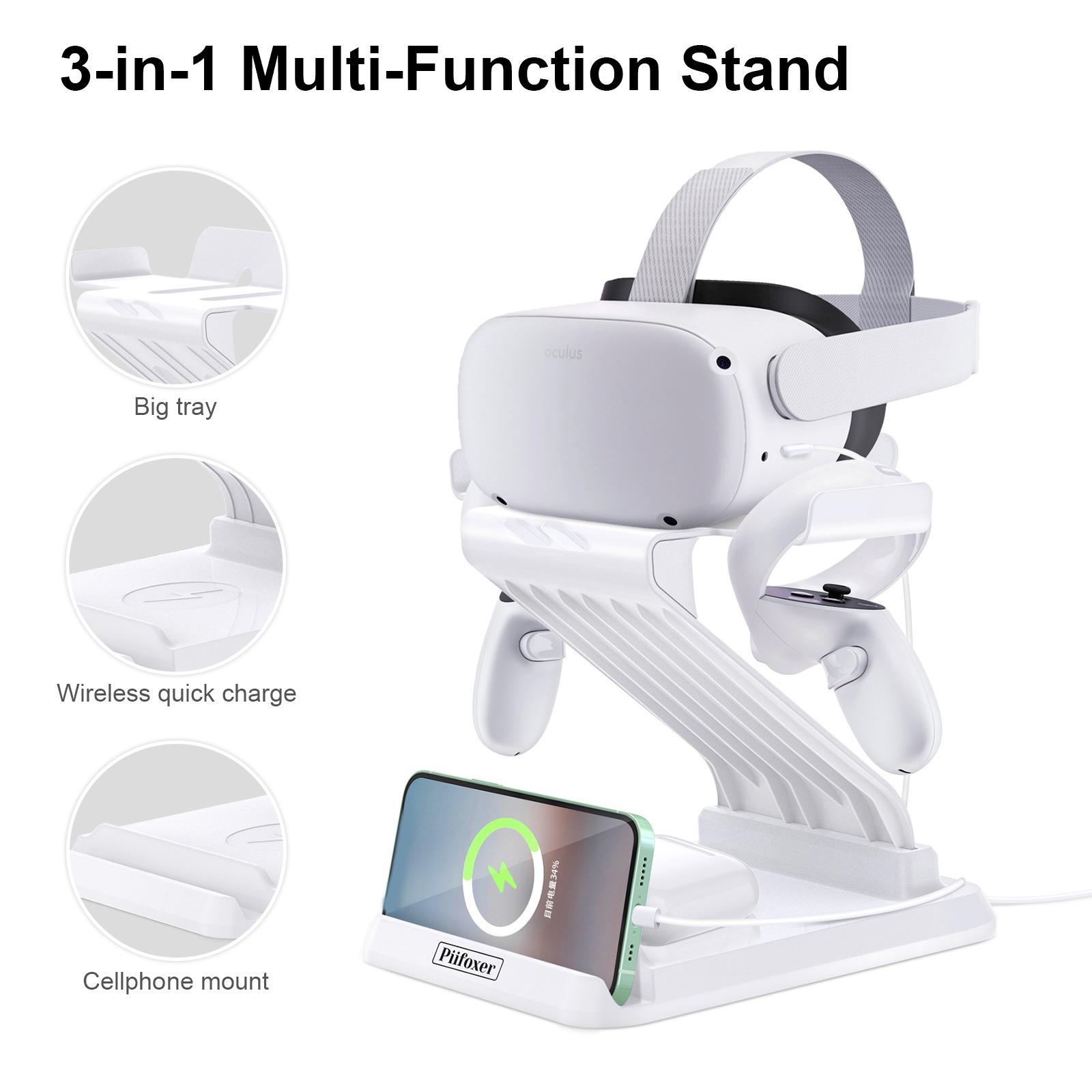 Display Stand Charging Dock for Quest 2, Spare Parts with USB C Charging Cable &amp; VR Charging Cable