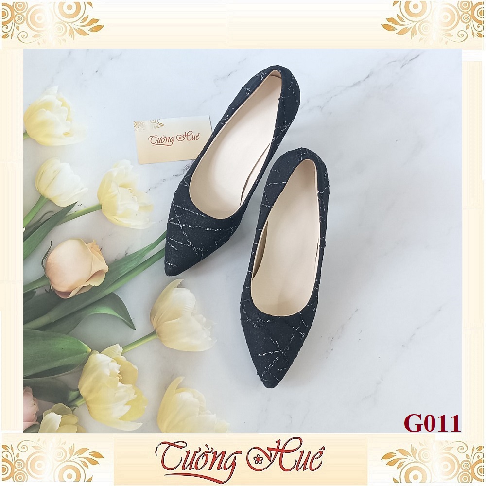 Giày Cao Gót Mũi Nhọn Nữ Nhũ Kim Tuyến Gót Nhọn Cao 9CM - Hàng Quảng Châu - G011
