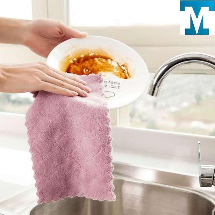 Khăn bông lau tay nhà bếp mẫu mới 2 mặt siêu thấm hút bibi90