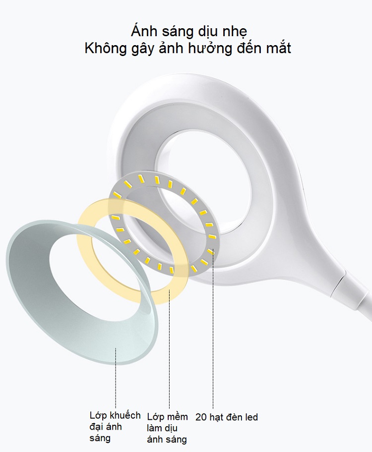 Đèn led để bàn đọc sách cắm USB pin sạc