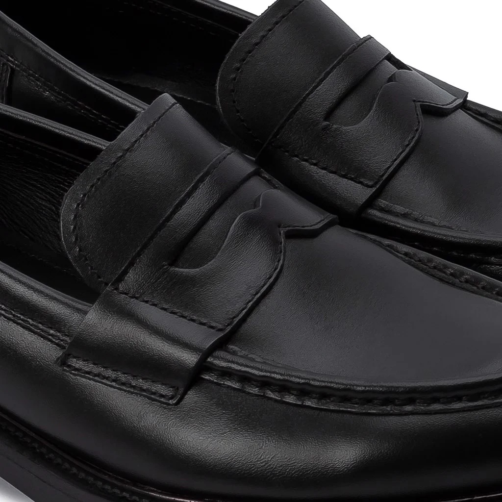 Giày Nam Loafer Penny Black Thời Trang Cao Cấp Tăng Chiều Cao 4cm