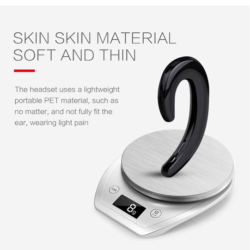 Mini Wireless Bluetooth Stereo Headset Ear-hook Earphone Non Earplugs Black