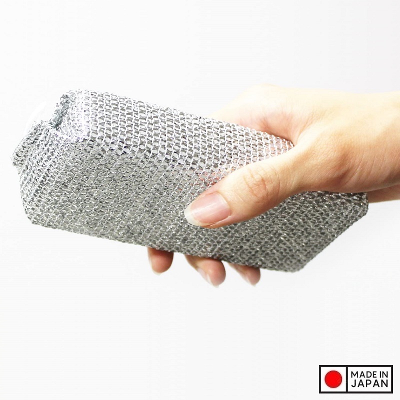 Set 03 miếng bọt biển màng nhôm ion bạc Ag+ Kokubo Aluminum Mesh Kitchen Sponges - Hàng nội địa Nhật Bản |#nhập khẩu chính hãng|