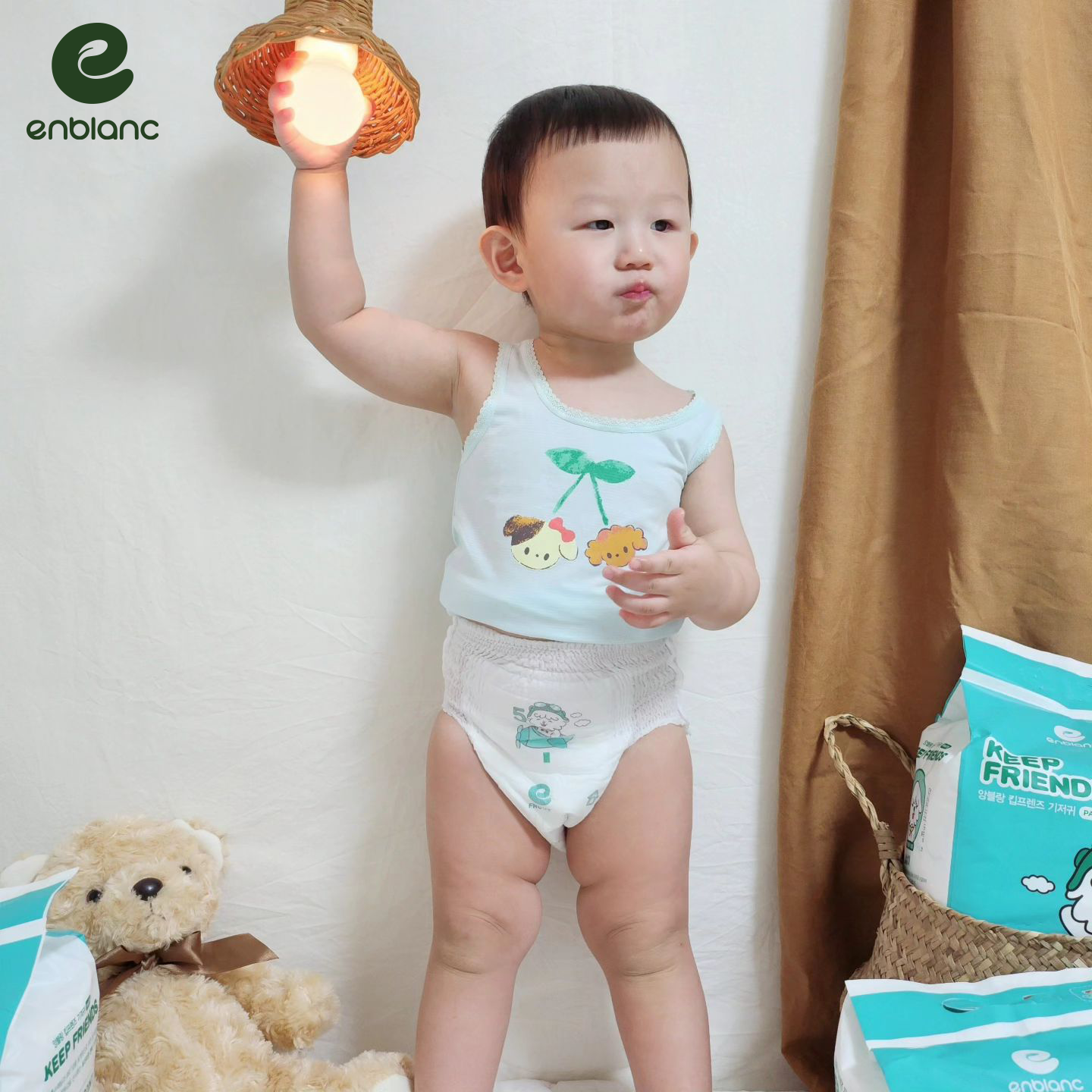 Combo 2 Bịch Tã Bỉm Quần Hàn Quốc ENBLANC KEEP FRIENDS Mỏng Nhẹ 2mm, Chống Tràn, Thấm Hút Nhanh Cho Bé Trai Size XL 22 Miếng