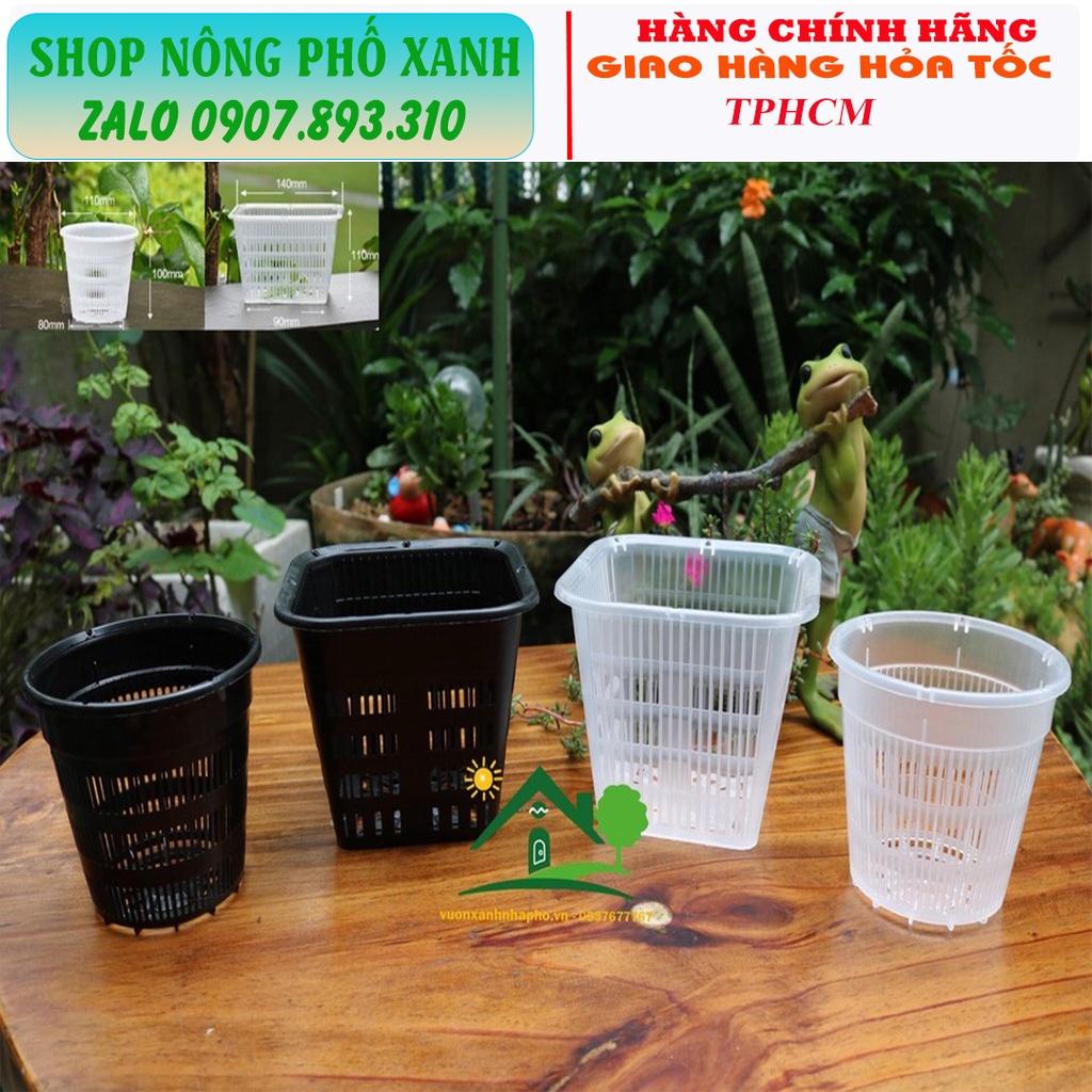 Chậu trồng thủy canh, trồng lan, phôi bonsai thoát nước tốt thông thoáng nhiều size