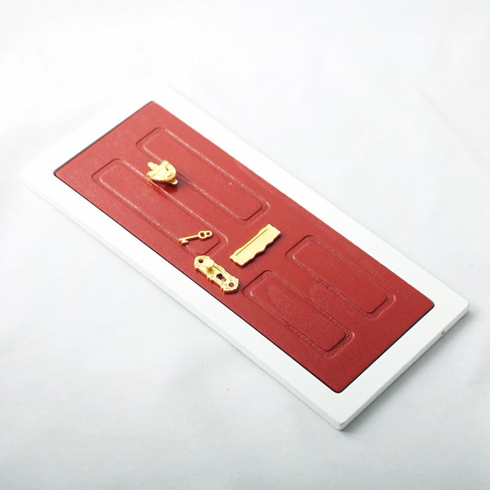 1/12 Miniature Wooden Door Dollhouse Decoration Accessories for Bedroom
