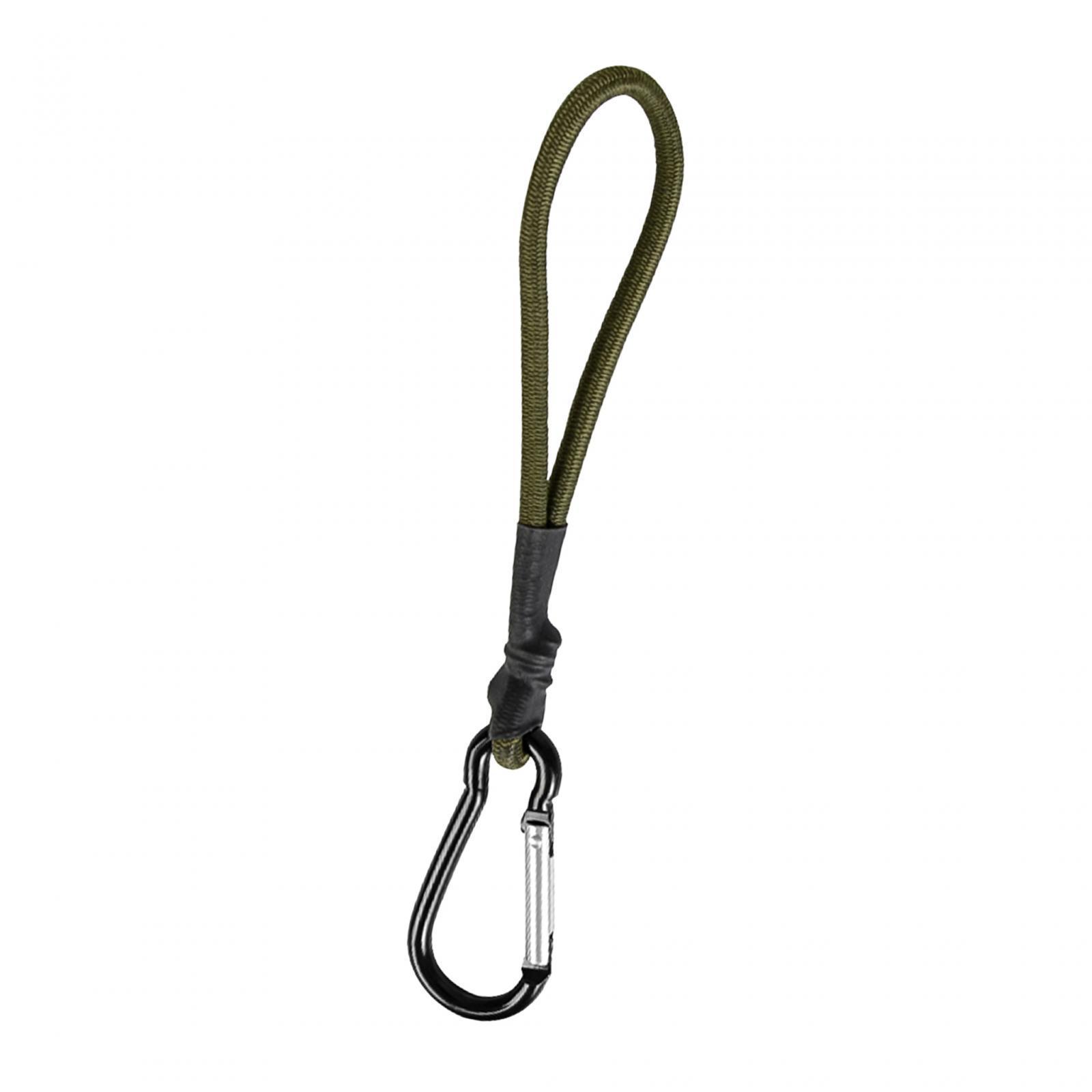 2xBungee Cord with Carabiner Hook Bungee Canopy Ties for Tarpaulin Tarps Tents Green