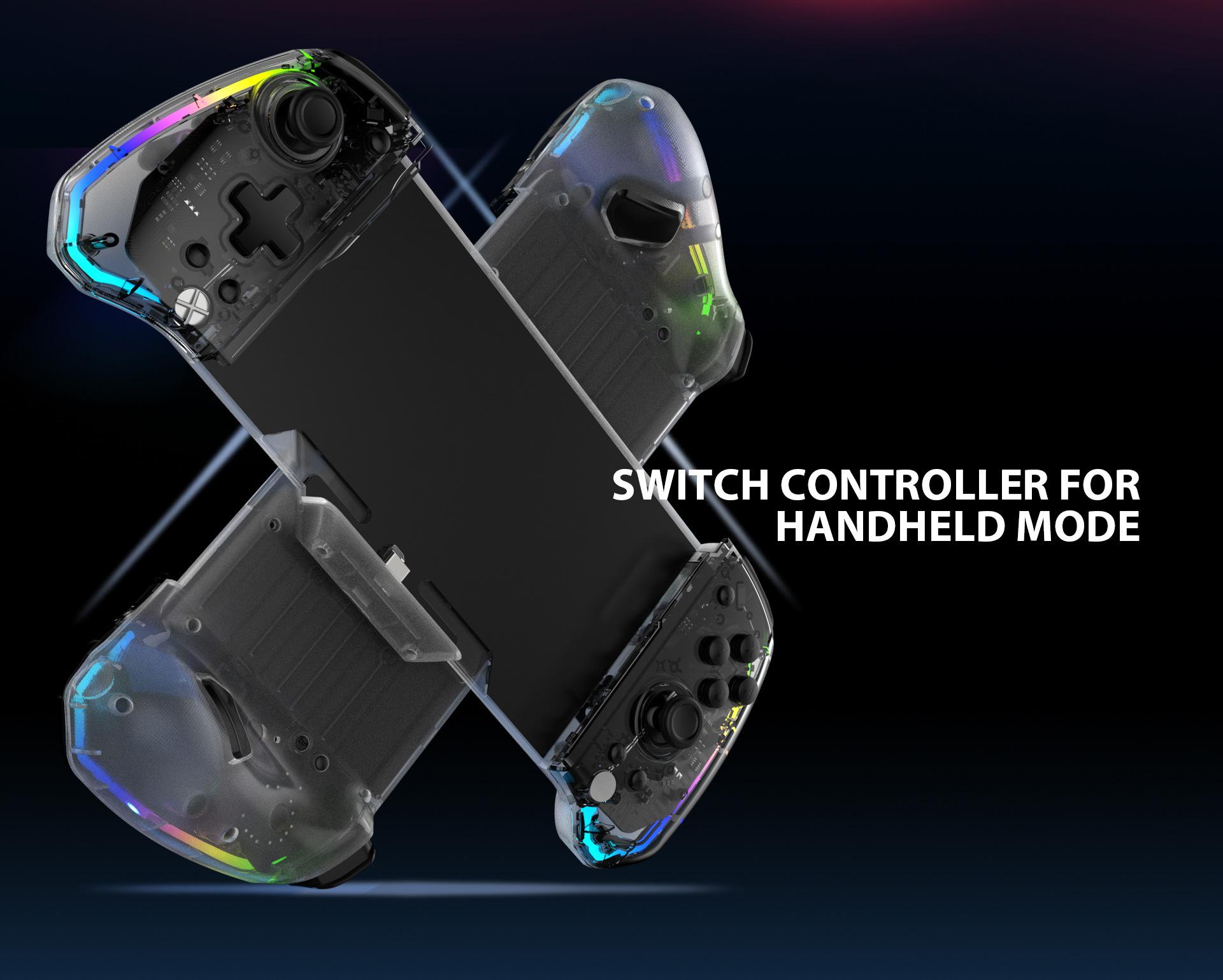 RGB đầy màu sắc Transparen cho Switch tay cầm chơi game tay cầm phù hợp Bộ điều khiển Joypad Cần điều khiển tay cầm chơi game