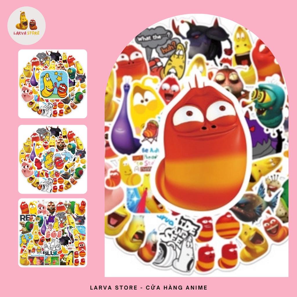 Hình dán sticker chống nước hoạt hình Larva - Ấu trùng tinh nghịch, dễ thương cute (bán lẻ 1 hình, kích thước 5 - 8cm)