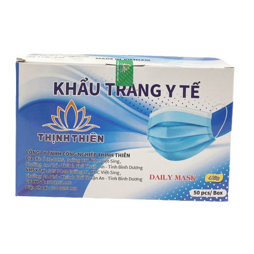 Khẩu Trang Y Tế 4 Lớp Thịnh Thiên (Hộp 50 Cái)