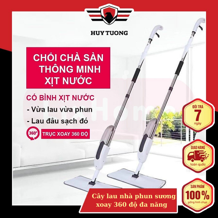 Cây lau nhà thông minh 2 trong 1 phun sương xoay 360 độ