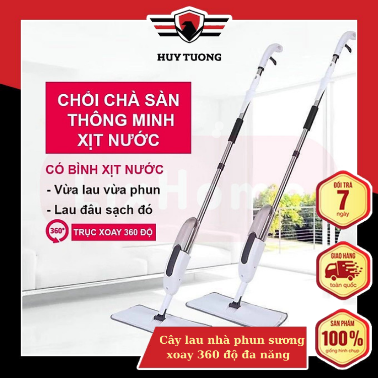 Cây lau nhà phun sương xoay 360 độ đa năng 3 Trong 1 vừa lau khô vừa phun nước, bình nước di động 350ml đủ làm sạch 100m2 sàn , trục  quay 360 độ  giúp lau mọi ngóc ngách  , thanh cầm bằng  thép siêu bền, chống ăn mòn va đập tốt .