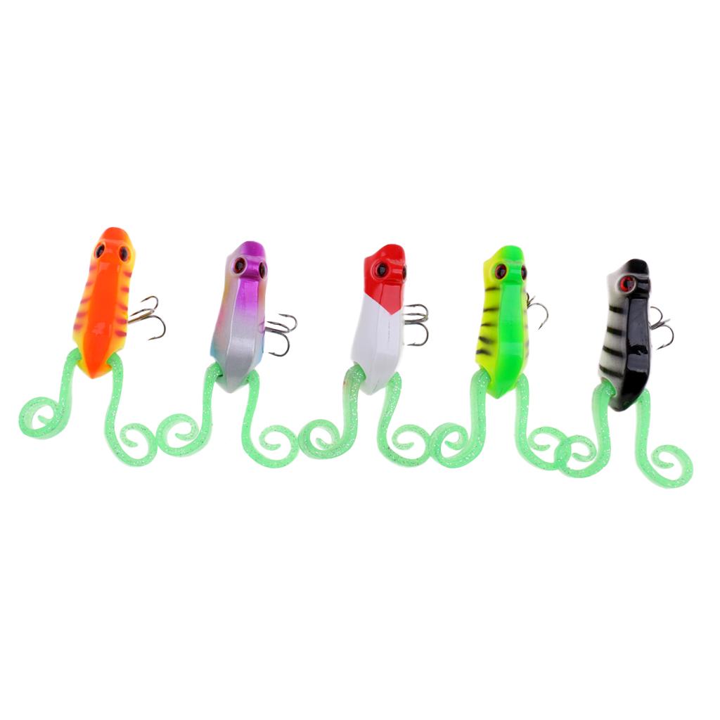 5 Pieces Fishing Lures Crankbaits Hooks Artificial Soft Bait Tackle