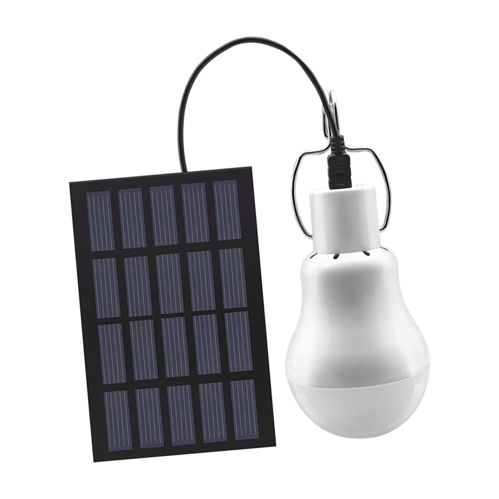 Portable LED Bulb Light Camping Solar Powered Panel Garden Lamp Outdoor Tent