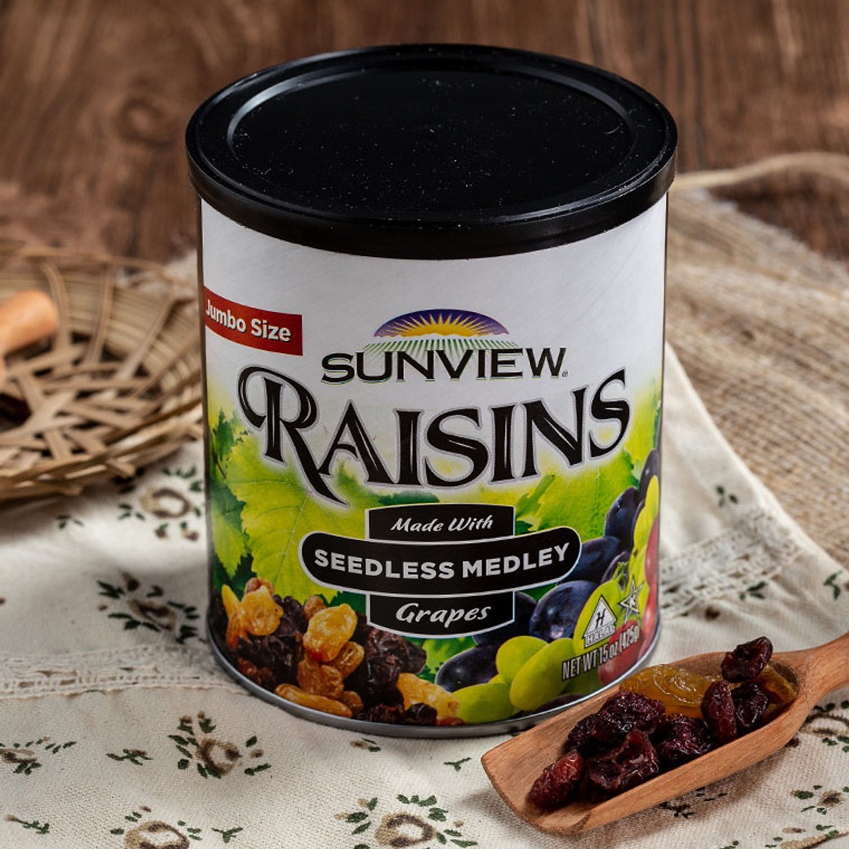 Combo 3 Hộp Nho Khô Mỹ KhôngHạt Sunview Raisins 425g (Nho Thập Cẩm)