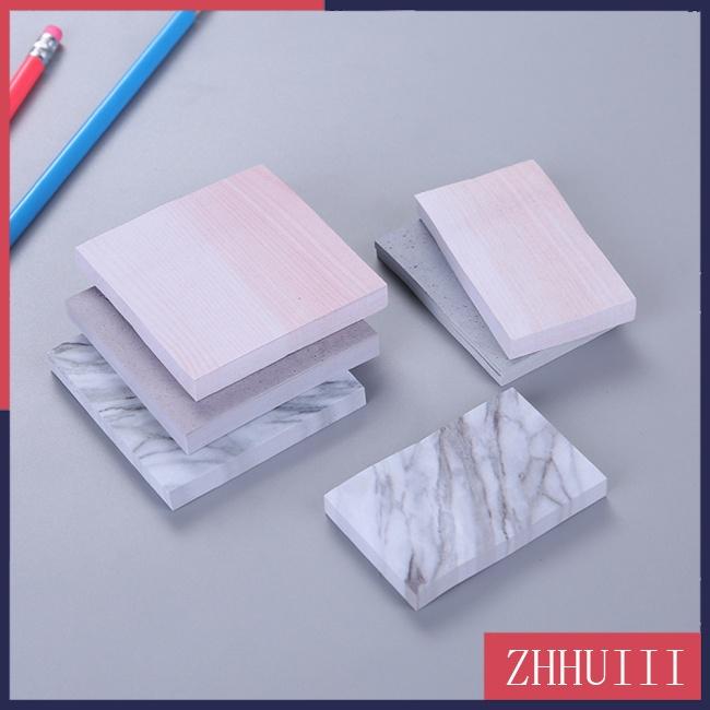 JT Simple Marble Pattern Self Adhesive Memo Pad Sticky Notes School Office Stationery