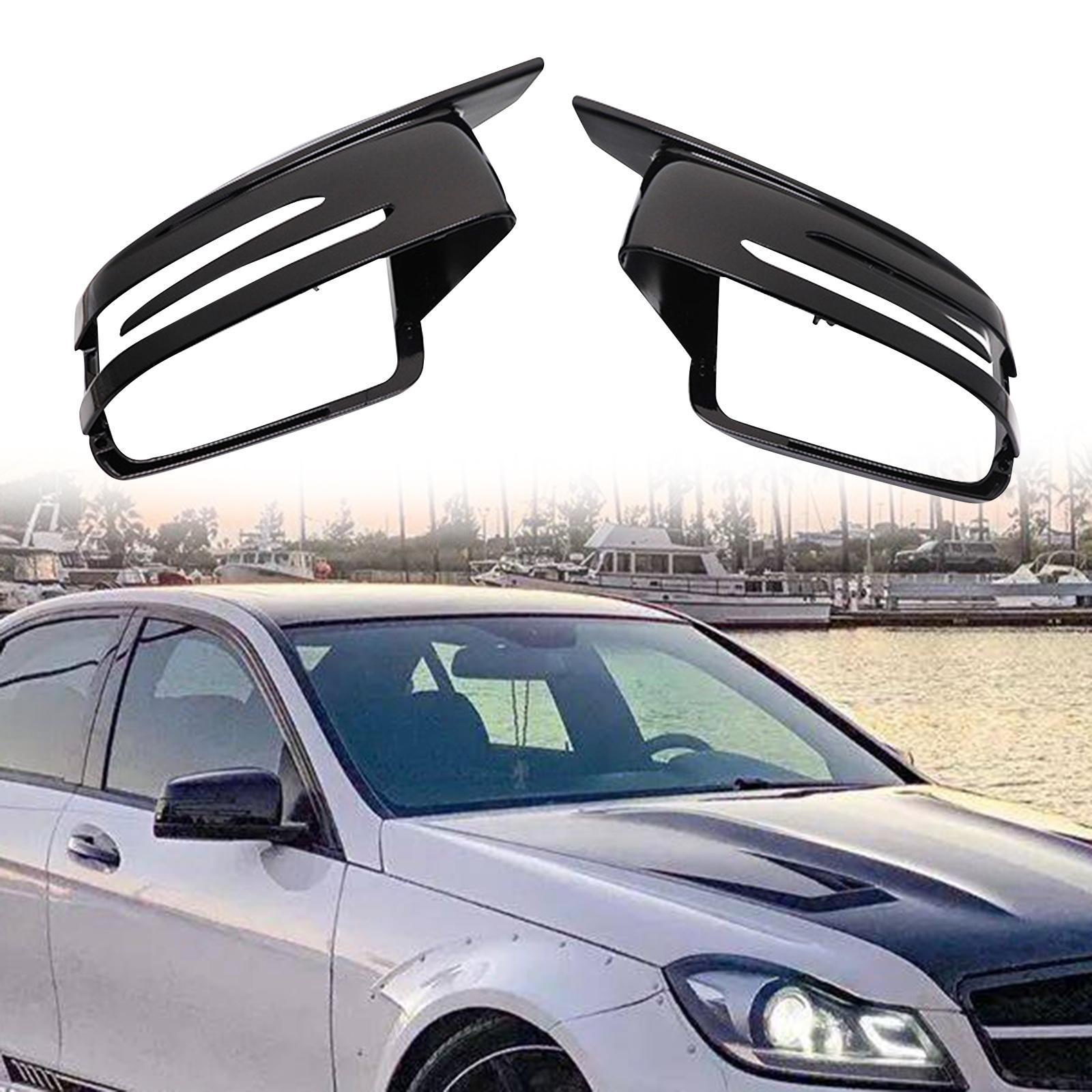 2Pcs Side Rearview Mirror Cap Cover for Mercedes- C Class