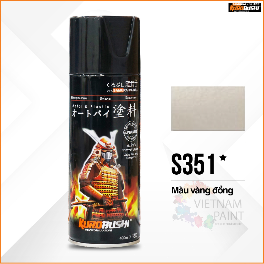 COMBO Sơn Samurai màu vàng đồng S351 gồm 4 chai đủ quy trình