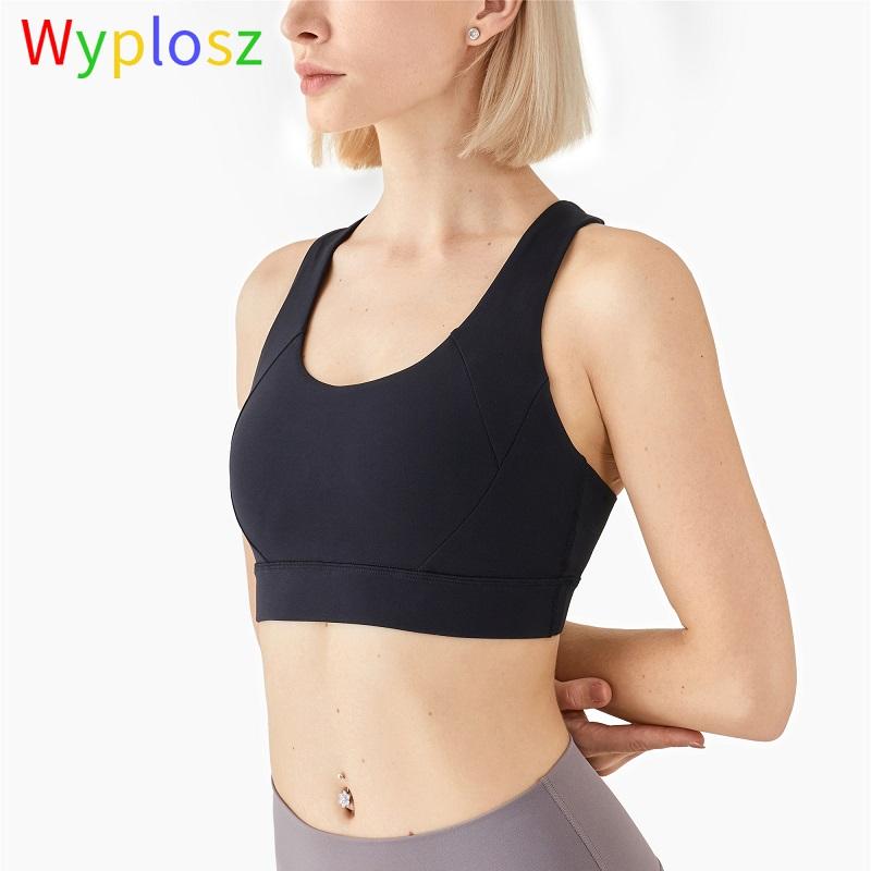Wyplosz Nude Chặt Tập Thể Dục Thể Thao Áo Chạy Thể Thao Hàng Đầu Gợi Cảm Áo Ngực Thể Thao Nữ 6 Dây Chéo Thun Crop đầu Đẩy Lên Áo