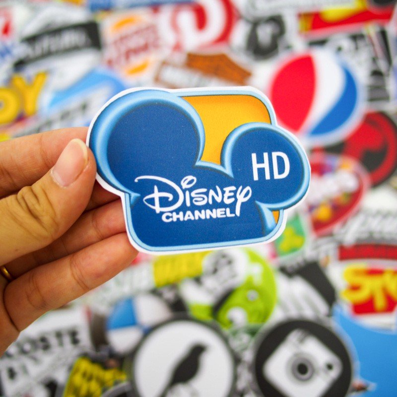 Hộp 100 Sticker hình ảnh Logo dán Laptop, Vali, Mũ bảo hiểm, Điện thoại, Xe máy, hình dán chủ đề các loại Logo