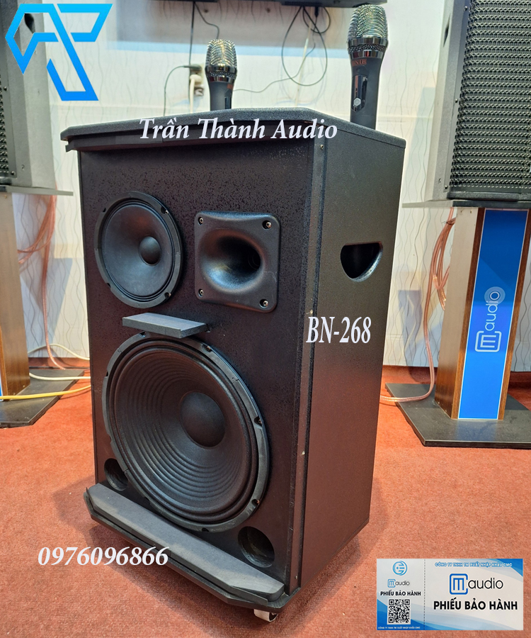 Loa Kéo Karaoke BNIB Model BN-268 bass 30 12 núm chỉnh tay mic UHF hàng chính hãng nhập khẩu mới nhất đón tết 2024 bảo hành 6 tháng