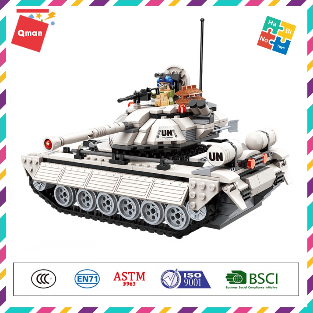 Bộ Đồ Chơi Xếp Hình Thông Minh Lego Quân Sự Qman Xe Tăng Trắng 3206 Cho Trẻ Từ 6 Tuổi 430 Mảnh Ghép