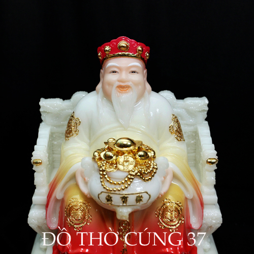 TƯỢNG THẦN TÀI THỔ ĐỊA MÀU ĐỎ - BỘT ĐÁ CAO CẤP - HÀNG NHẬP KHẨU