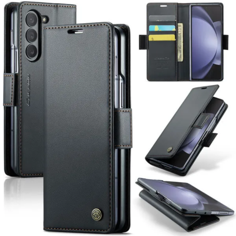 Bao da Caseme cao cấp dành cho Samsung Galaxy Z Fold5 có khe cắm thẻ chặn RFID - Hàng Nhập Khẩu