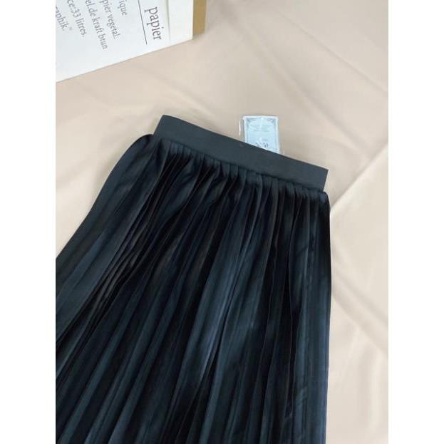 Chân váy xếp ly dài hàng đẹp chuẩn từng cm cạp chun co giãn thoải mái thời trang chân váy xếp ly dài 596