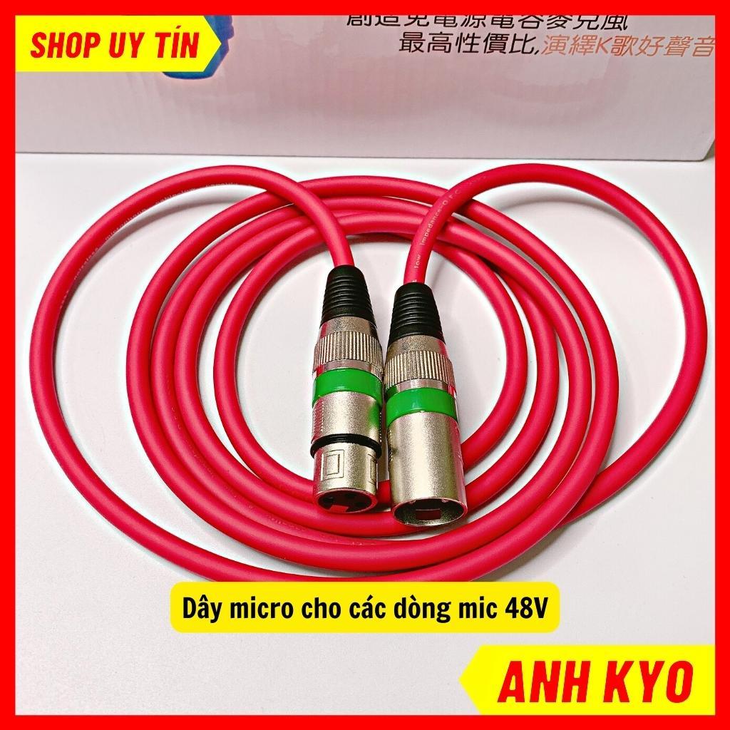 Dây micro canon 2 đầu đực cái xlr sử dụng vật liệu pvc cao cấp dài 2 mét loại tốt lõi đồng