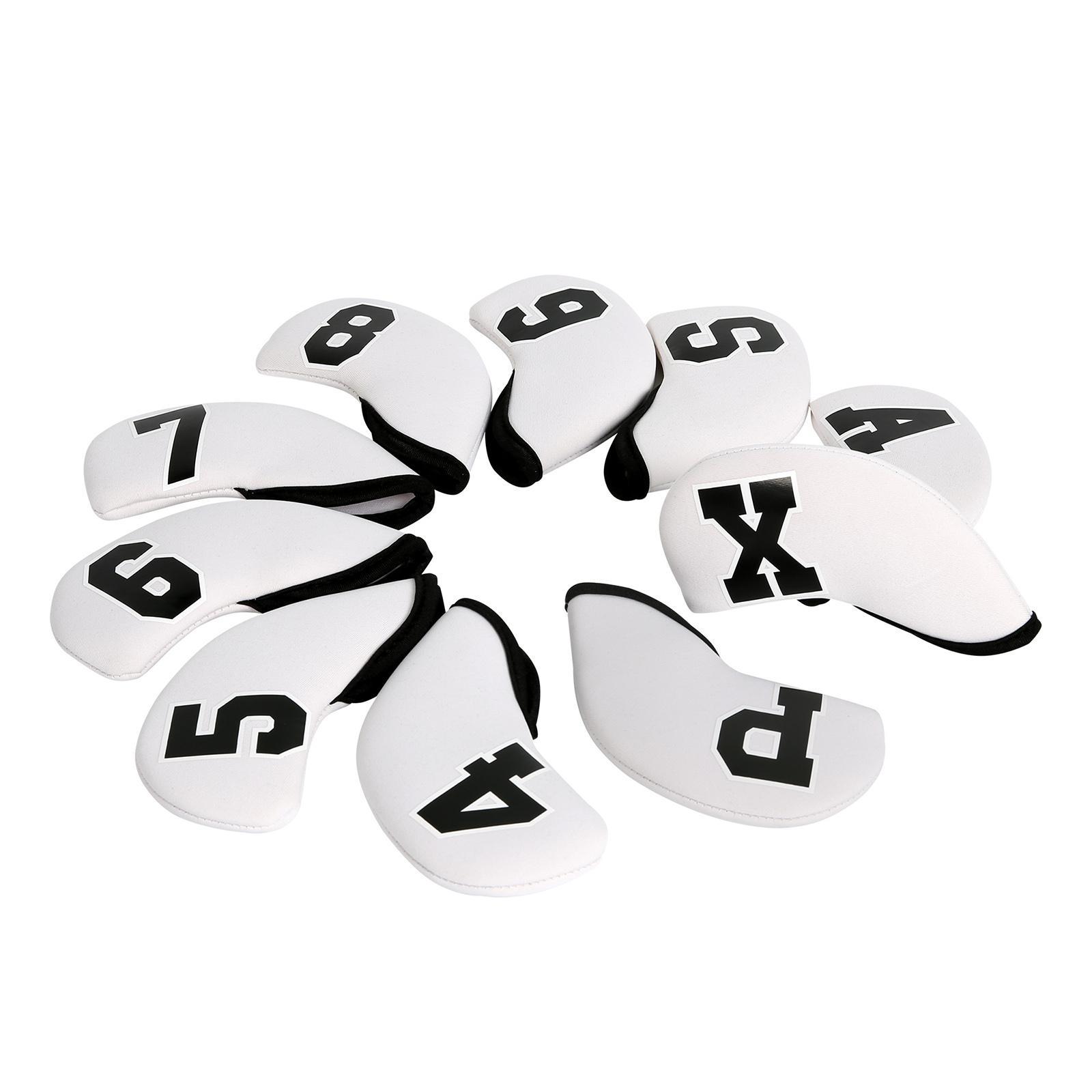 10x Golf Iron Covers, Number Tag PU Wrap Golf Iron Headcovers for Outdoor Sports Men